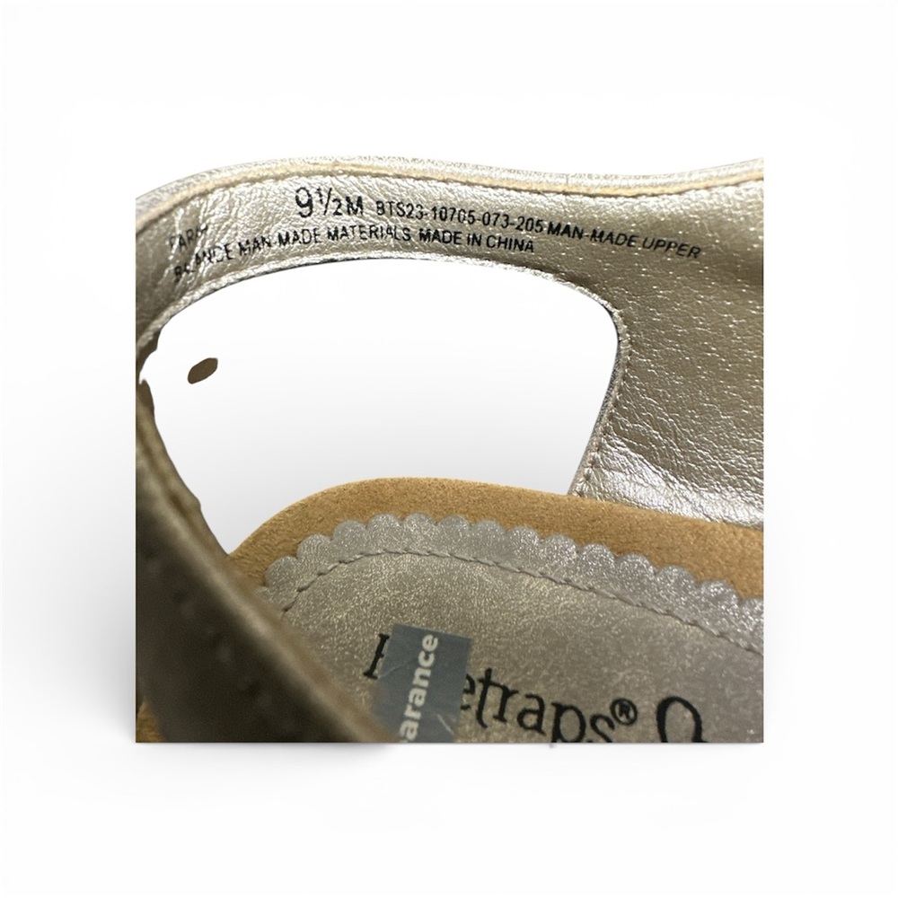 Bare Trapp Silver Women Strappy Cork Heeled Sandals Size 9.5M - Picture 5 of 5